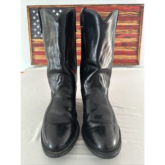 Vintage Acme Boots Mens Black Roper 9080 Cowboy Size 13 EW Made in the USA main image 8